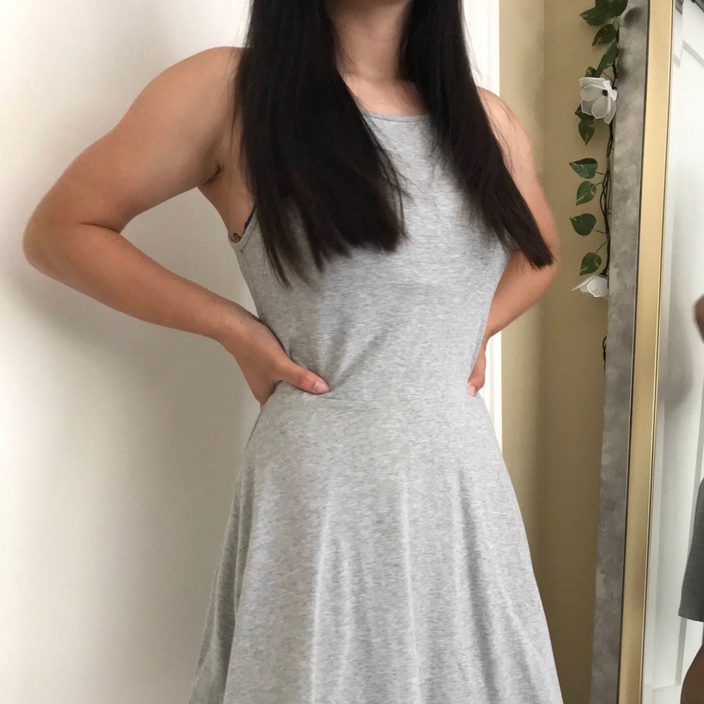Heather Grey Spagetti Strap Skater Dress